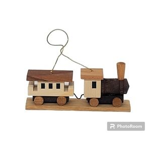 Knuth Neuber Wood 2-Part Train Engine Car Railway Christmas Tree Ornament